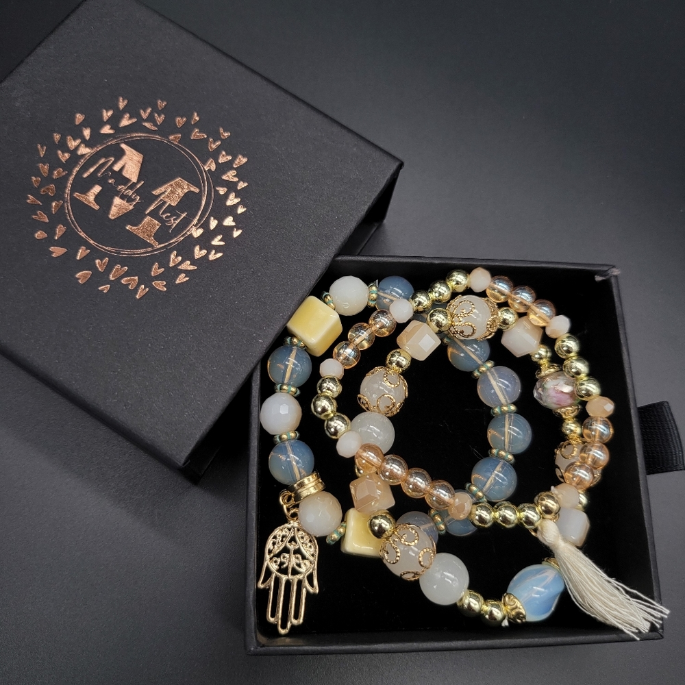 Multilayer Natural Stone Charm Tassel